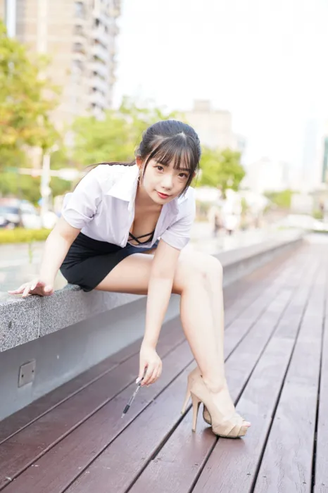 [Mzsock] NO.078 Chen Jialin OL short skirt high heels beautiful legs outdoor shot street photography#[100P]-28